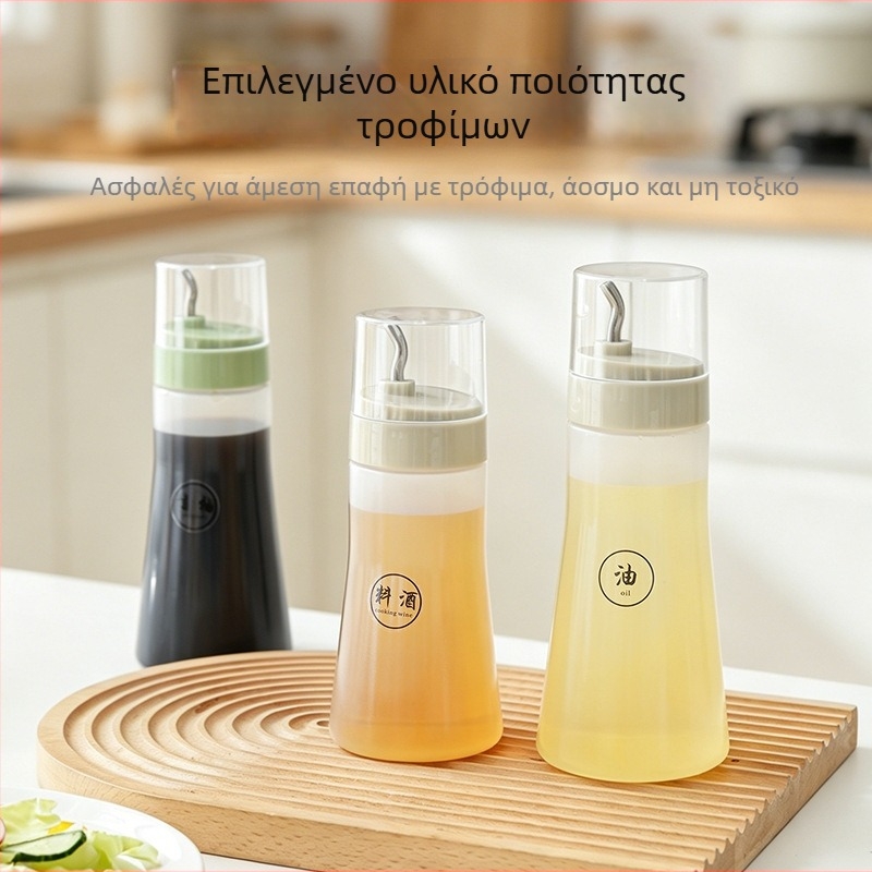 Μπουκάλι λαδιού με κεφαλή από ανοξείδωτο χάλυβα 304 για κουζίνα, δοχείο για σόγια και ξίδι, μπουκάλι ξιδιού, μπουκάλι σησαμέλαιο