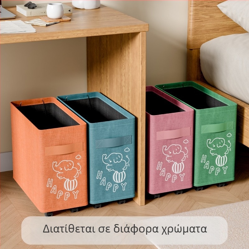 Οικιακό υφασμάτινο καλάθι αποθήκευσης με ρόδες, μετακινούμενος οργανωτής για διάφορα αντικείμενα, με μεγάλη χωρητικότητα για παιχνίδια και σνακ