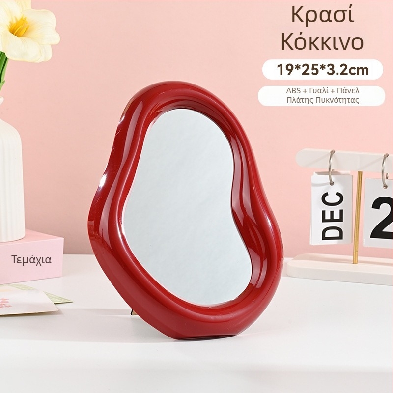 Καθρέφτης μακιγιάζ γραφείου Cream Cloud σε στυλ Instagram, ακανόνιστου σχήματος, για κορίτσια, HD