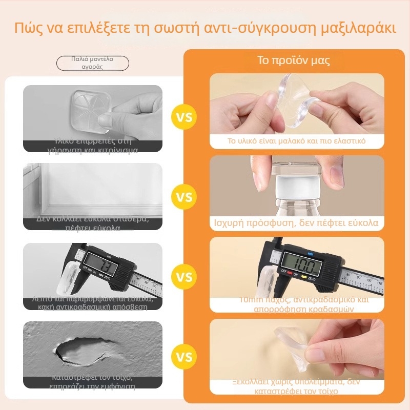 Προστατευτικό πόρτας από κραδασμούς με σιλικόνη, χωρίς διάτρηση, μαλακός προφυλακτήρας για πόρτες μπάνιου