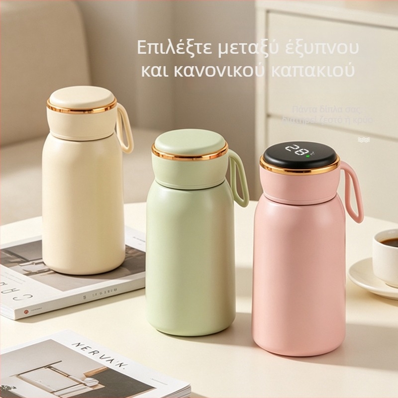 Έξυπνος μίνι θερμός τσέπης με λουρί, εσωτερικό από ανοξείδωτο 304, μόνωση κενού, φορητός για φοιτητές