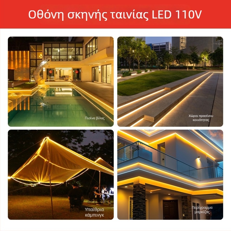 Ταινία LED 5730 110V για οροφή σαλονιού, αδιάβροχη εξωτερική χρήση, 180 LED