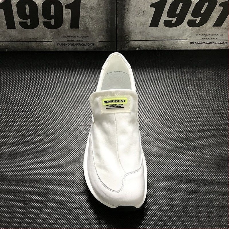 Ανδρικά slip-on παπούτσια από καμβά με φαρδιά σόλα, μοντέρνο κορεατικό στυλ για καθημερινή χρήση