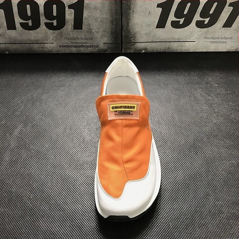 Ανδρικά slip-on παπούτσια από καμβά με φαρδιά σόλα, μοντέρνο κορεατικό στυλ για καθημερινή χρήση