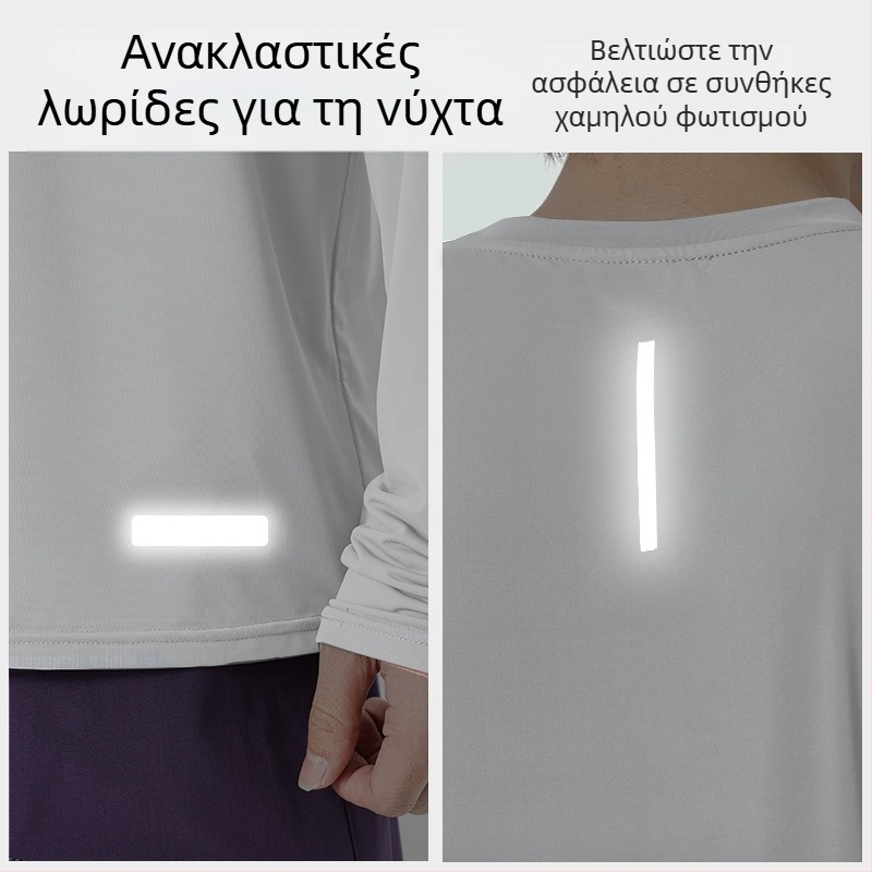 Ανδρική λεπτή μακρυμάνικη μπλούζα με UV προστασία, γρήγορο στέγνωμα, plus size, φαρδιά γραμμή