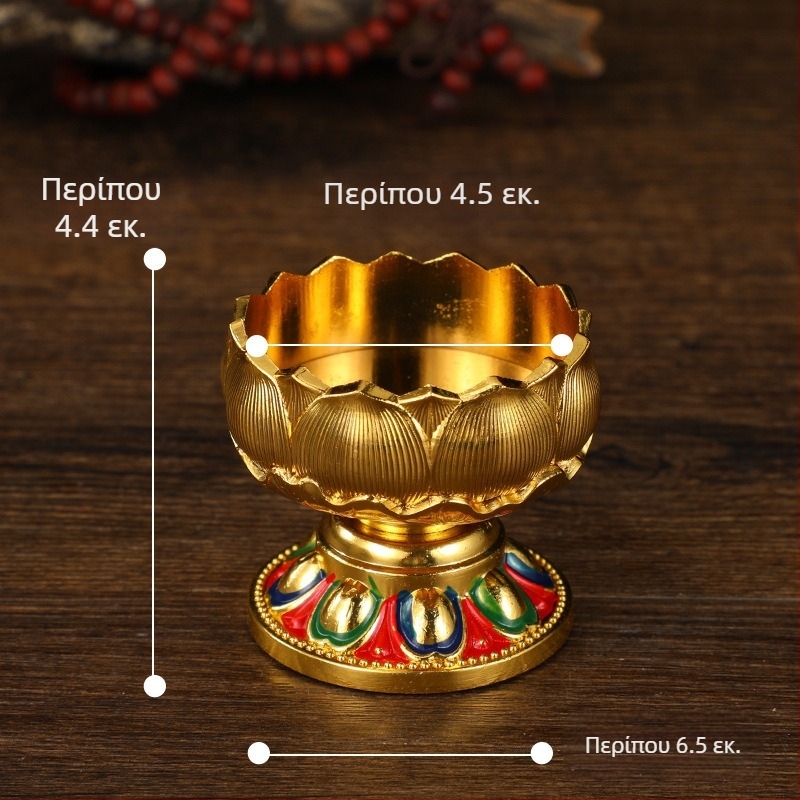 Βάση κηροστάτη με λωτό, μεταλλική, διακοσμητικό για οικιακή χρήση, προσφορά προς τον Βούδα, δώρο