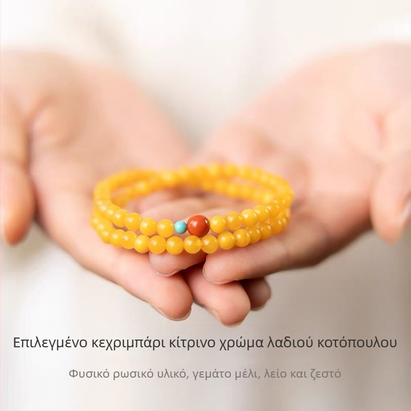 Βραχιόλι από φυσικό κερί μελισσών για γυναίκες, χάντρες millet, τριών νημάτων σχέδιο, νότιος κόκκινος αχάτης και τουρκούζ, εκλεπτυσμένη αίσθηση πολυτέλειας