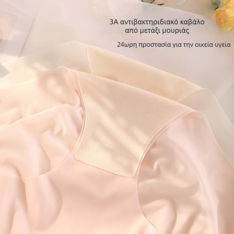 Plus size γυναικείο εσώρουχο, 10D Ice Silk, μεσαία μέση, αντιβακτηριακό, έλεγχο κοιλιάς, αναπνεύσιμο, αόρατο υπό τα ρούχα, ελαφρύ