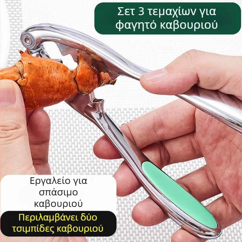 Σετ εργαλείων καβουριών από ανοξείδωτο ατσάλι, οκταμελές κιτ εργαλείων για τα καβούρια, περιλαμβάνει βελόνα καβουριών και λαβίδες καβουριών