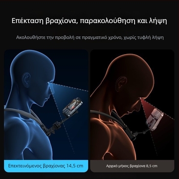 Στήριγμα κινητού γύρω από τον λαιμό για λήψεις πρώτου προσώπου, ιδανικό για ζωντανές μεταδόσεις και βλόγ κατά την ποδηλασία