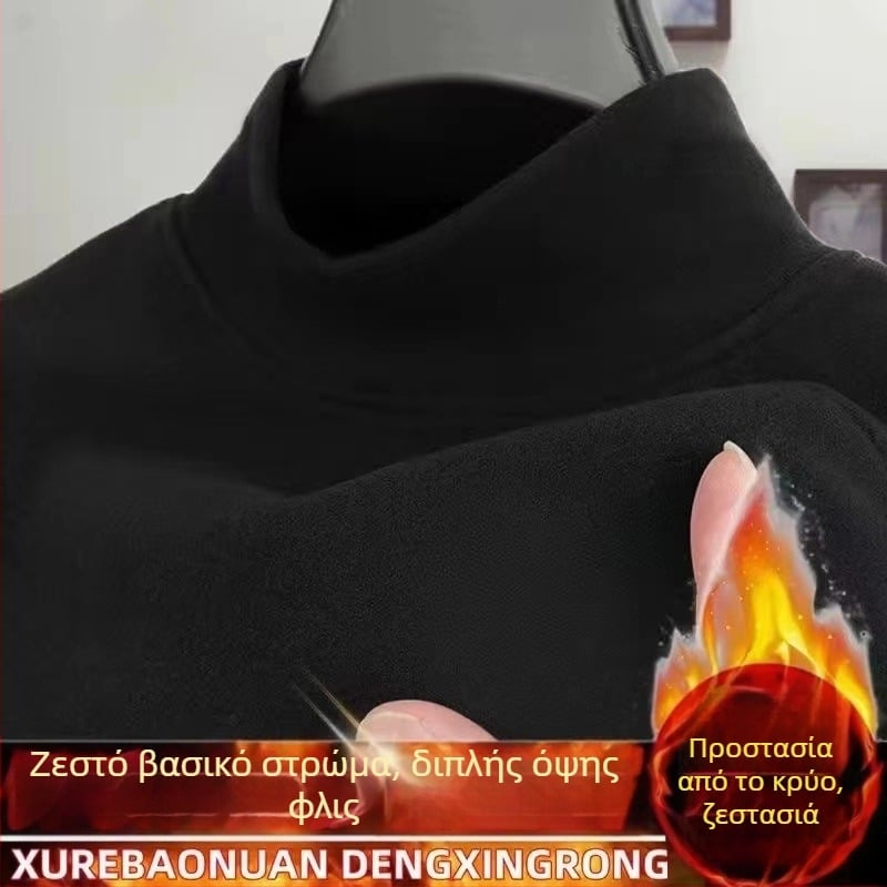Derong διπλής όψεως φλίς, ζεστή μακρυμάνικη μπλούζα για άνδρες, φθινοπωρο-χειμωνιάτικο