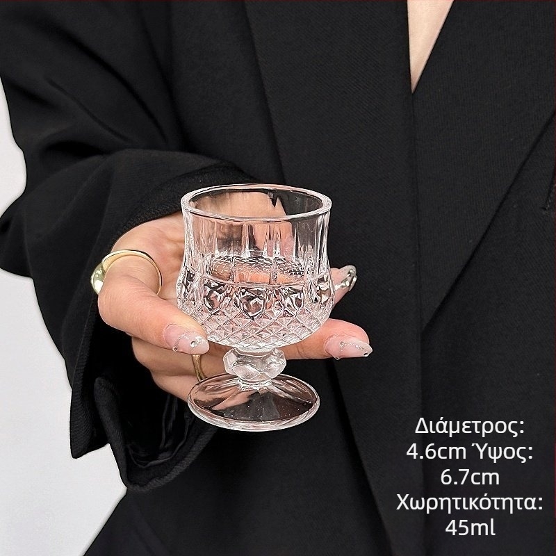 Σετ ποτηριών κρασιού ευρωπαϊκού στυλ από γυαλί με κοπή διαμαντιού — ποτήρια ουίσκι, κονιάκ, σαμπάνια και λικέρ