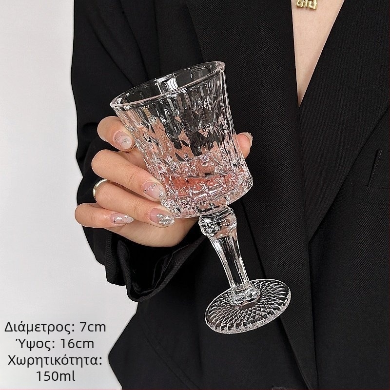 Σετ ποτηριών κρασιού ευρωπαϊκού στυλ από γυαλί με κοπή διαμαντιού — ποτήρια ουίσκι, κονιάκ, σαμπάνια και λικέρ