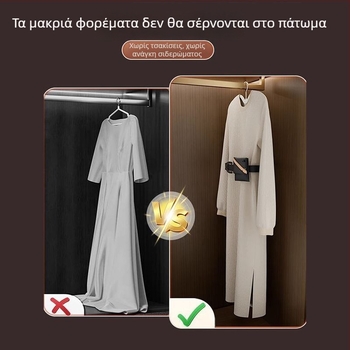 Κρεμάστρα ρούχων οικιακή χρήση, αντιολισθητική, με προστασία ώμων, για στέγνωμα και ντουλάπα