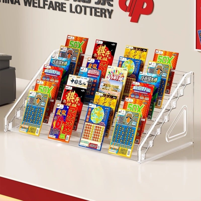 Βάση προβολής Scratch-Off Lottery και Κουτί Εισιτηρίων για Γραφείο