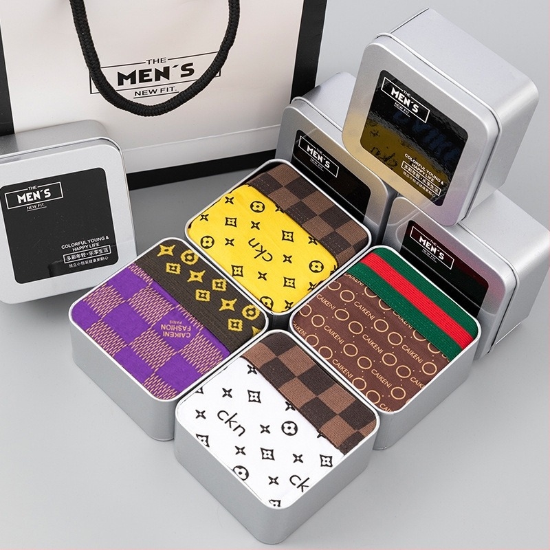 Ανδρικά boxer briefs από μόνταλ, με εκτύπωση, αναπνεύσιμα, φιλικά προς το δέρμα, μοντέρνο σχέδιο, μεσαία μέση, σε κουτί