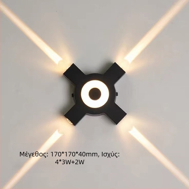 LED τοίχος λαμπτήρας με σταυρωτό αστρικό φως, εξωτερικός αδιάβροχος, κατάλληλος για ξενοδοχεία και κλαμπ, εξωτερικός τοίχος και φόντο KTV, δημιουργικός φωτιστικός σχεδιασμός ακμών