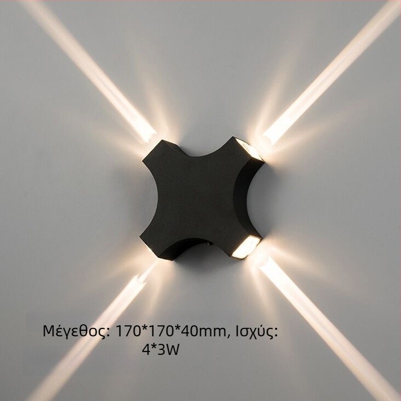 LED τοίχος λαμπτήρας με σταυρωτό αστρικό φως, εξωτερικός αδιάβροχος, κατάλληλος για ξενοδοχεία και κλαμπ, εξωτερικός τοίχος και φόντο KTV, δημιουργικός φωτιστικός σχεδιασμός ακμών