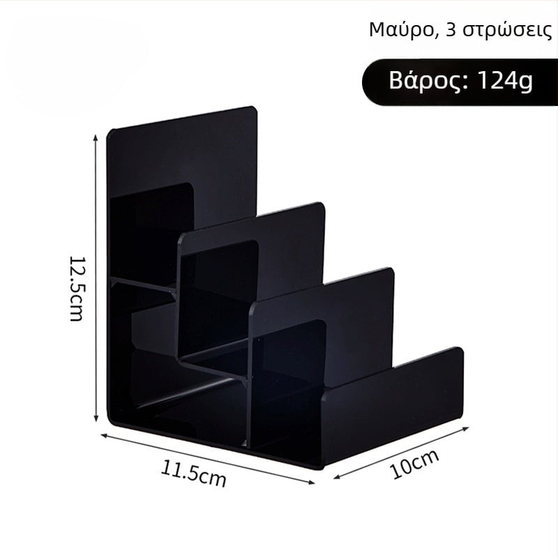 Ακρυλικός εκθεσιακός πάγκος με κλιμακωτές σχάρες για κοσμήματα, γυαλιά και τσάντες – διαφανής πολυεπίπεδος εκθετήρας για λιανική