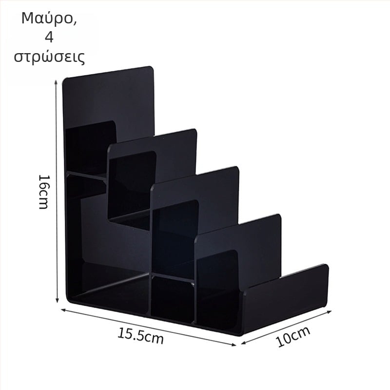 Ακρυλικός εκθεσιακός πάγκος με κλιμακωτές σχάρες για κοσμήματα, γυαλιά και τσάντες – διαφανής πολυεπίπεδος εκθετήρας για λιανική