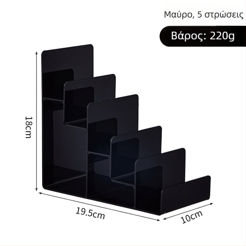 Ακρυλικός εκθεσιακός πάγκος με κλιμακωτές σχάρες για κοσμήματα, γυαλιά και τσάντες – διαφανής πολυεπίπεδος εκθετήρας για λιανική