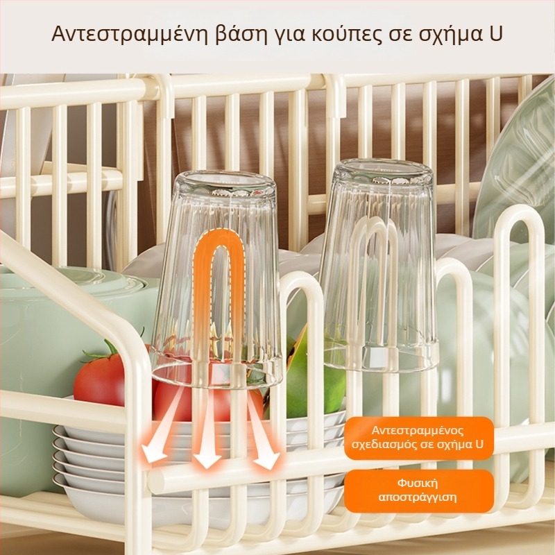 Ράφι αποθήκευσης κουζίνας για οικιακή χρήση, ράφι επιτραπέζιο για μπολ, πιάτα, ξυλάκια φαγητού και κουτάλια, πολυλειτουργικό, με μεγάλη χωρητικότητα