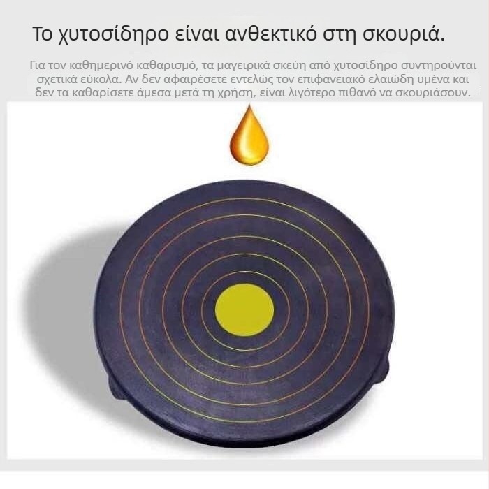 Κλασικό τηγάνι από χυτό σίδηρο για κρέπες, Σαντόνγκ στυλ, για πίτες, χωρίς επίχρισμα