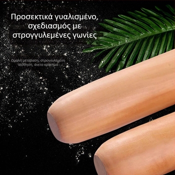Ξύλινος πλάστης για ζύμη με μακρύ και παχύτερο σώμα, μεγάλος πλάστης για νουντλέ, οικιακή και επαγγελματική χρήση