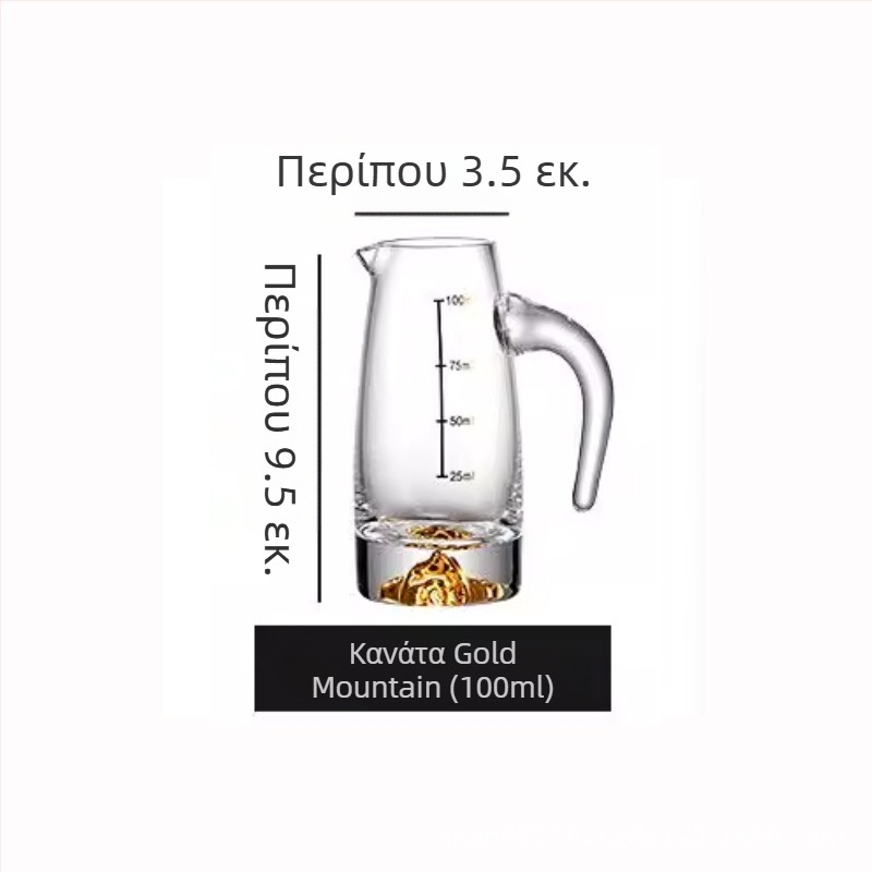 Σετ ποτών από κρύσταλλο με φύλλο χρυσού και διανομέας Jinshan, ποτήρια με χρυσό περίγραμμα и μικρά ποτήρια μίας γουλιάς για οικιακή χρήση