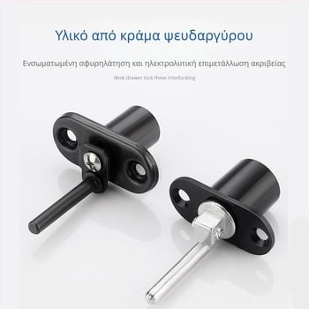 Τριπλό κλείδωμα για γραφεία και αρχεία: κύλινδρος κλειδώματος και διασυνδεόμενος μοχλός