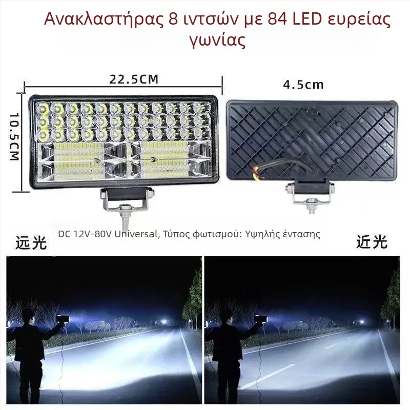 LED προβολέας από αλουμινένιο περίβλημα για οχήματα – καθολική συμβατότητα 12-80V, κατάλληλος για αυτοκίνητα, φορτηγά, εκσκαφείς, γεωργικά οχήματα και ανυψωτικά μηχανήματα
