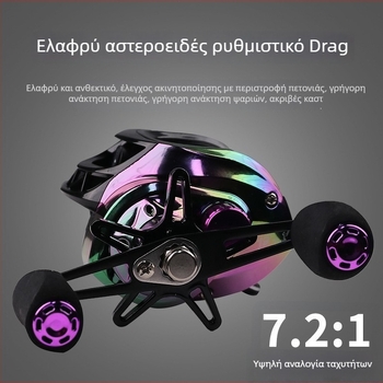 Πολύχρωμος μεταλλικός μηχανισμός baitcasting για μακριές βολές