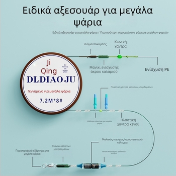 Cloud Flying Fish κιτ κύρια γραμμή ψαρέματος για μεγάλους ψάρια, πλήρες σετ με υψηλή εφελκυστικότητα, κατάλληλο για grass carp και silver carp