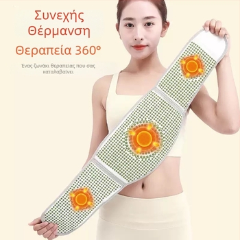 Ζώνη Μέσης Mugwort, unisex, χειμερινή θέρμανση κοιλιάς και οσφυϊκής περιοχής, πλεκτή με Velcro, προστατευτικό εξοπλισμό από άνθρακα μπαμπού