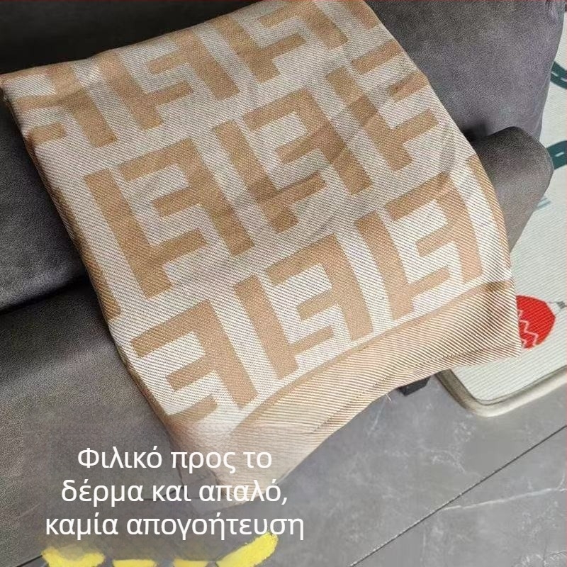 Premium κουβέρτα έμπνευσης αεροπορίας, αντιρυτιδική υφή, υπερ-μαλακή ριχτάρα με γεωμετρικό μοτίβο, τεσσάρων εποχών πολυεστέρας, σκανδιναβικό μινιμαλιστικό σχέδιο για καναπέ