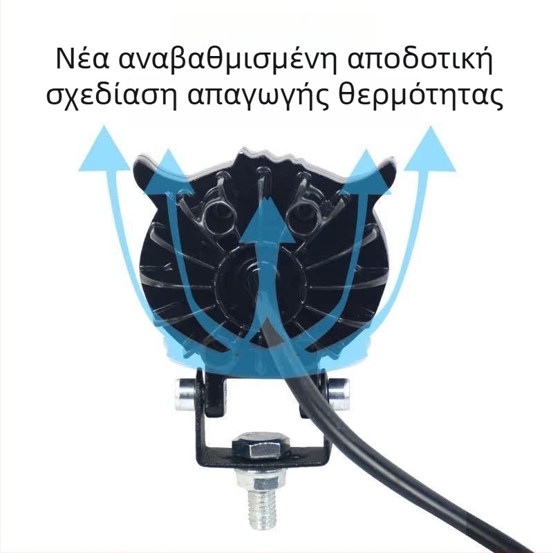 Υπερφωτεινός προβολέας LED για μοτοσικλέτα και ηλεκτρικό όχημα, μεταβλητός κίτρινος/λευκός φωτισμός, υψηλό και χαμηλό φως, γενικής χρήσης 12-85V
