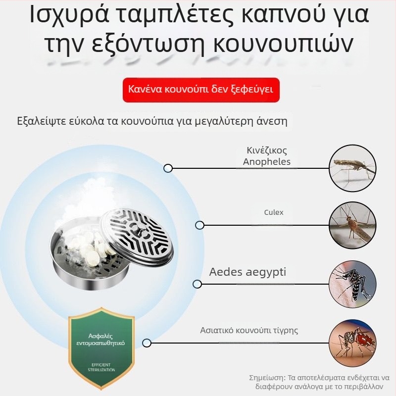 Εσωτερικές ταμπλέτες κατά των κουνουπιών με καπνό – ισχυρός οικιακός απωθητής κουνουπιών