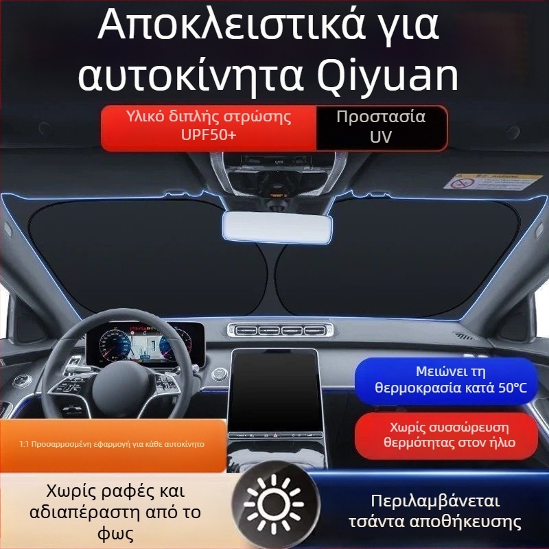 Αντηλιακή ασπίδα για το εσωτερικό του μπροστινού παρμπρίζ αυτοκινήτου, συμβατή με Q05, A07, A06 και E07