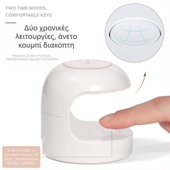 Νέα μίνι φορητή λάμπα νυχιών, πολύχρωμη μηχανή για μανικιούρ, λαμπτήρας νυχιών σε σχήμα C με σχέδιο κελύφους αυγού.