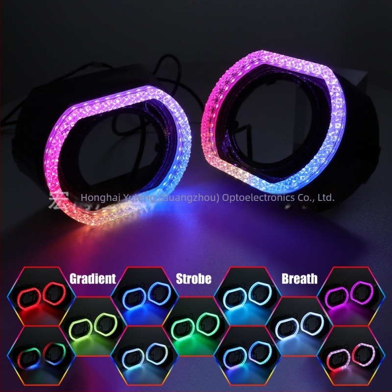 Φανάρι LED Pegasus Angel Eye 2,5 ιντσών με ενσωματωμένο κάλυμμα, πολύχρωμο Pegasus Angel Eye και Bluetooth φακό