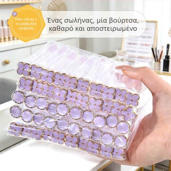 Βούρτσα βλεφαρίδων με σχέδιο ματιού γάτας και τετράφυλλο σχέδιο, διαφανές σωληνάριο, αντικαταστάσιμος συνδυασμός για βλεφαρίδες, σπειροειδής καλλυντική βούρτσα για επεκτάσεις βλεφαρίδων