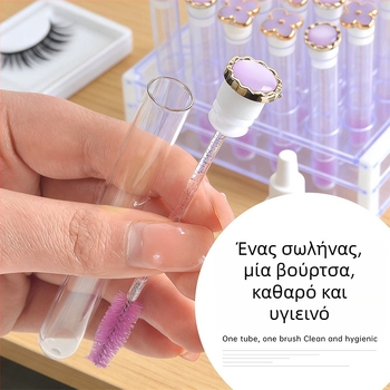 Βούρτσα βλεφαρίδων με σχέδιο ματιού γάτας και τετράφυλλο σχέδιο, διαφανές σωληνάριο, αντικαταστάσιμος συνδυασμός για βλεφαρίδες, σπειροειδής καλλυντική βούρτσα για επεκτάσεις βλεφαρίδων