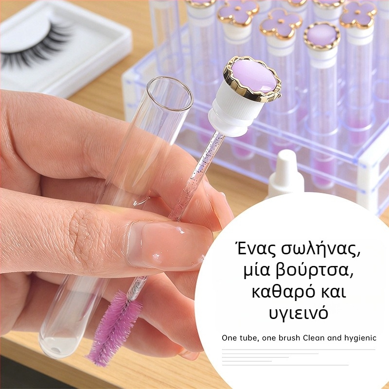 Βούρτσα βλεφαρίδων με σχέδιο ματιού γάτας και τετράφυλλο σχέδιο, διαφανές σωληνάριο, αντικαταστάσιμος συνδυασμός για βλεφαρίδες, σπειροειδής καλλυντική βούρτσα για επεκτάσεις βλεφαρίδων