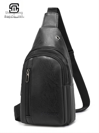 Ανδρική PU δερμάτινη τσάντα θώρακα, casual crossbody, απαλό τελείωμα, μόδα, μικρό πρακτικό σακίδιο
