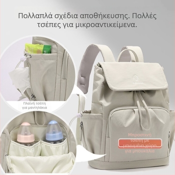 Τσάντα μαμάς σε ευρωπαϊκό–αμερικανικό στυλ με μεγάλη χωρητικότητα, φορητή τσάντα για μωρό και μπιμπερό με μονωμένο διαμέρισμα, σακίδιο