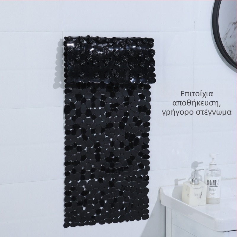PVC μπάνιου με μοτίβο βοτσαλάκια, αντιολισθητικό, μακρύ ορθογώνιο χαλάκι ντους
