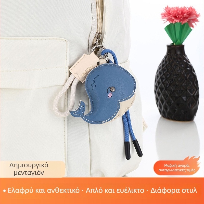 Μπρελόκ PU δέρμα με δελφίνι – γλυκό δημιουργικό μενταγιόν για κορίτσια, μοντέρνο αξεσουάρ για σακίδιο