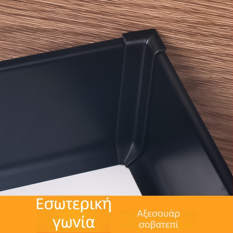 Αλουμινένιος προφίλ βάσης με διπλό κλείσιμο, ενσωματωμένο μεταλλικό πάνελ τοίχου, χωρίς βίδες