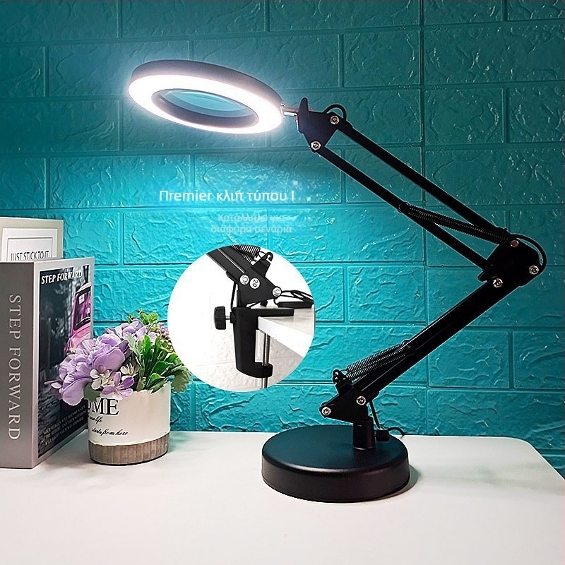 Λαμπα LED με Μεγεθυντικό Φακό για Επισκευές – Γραφείο με Κλιπ για Προστασία Ματιών, USB Τροφοδοσία