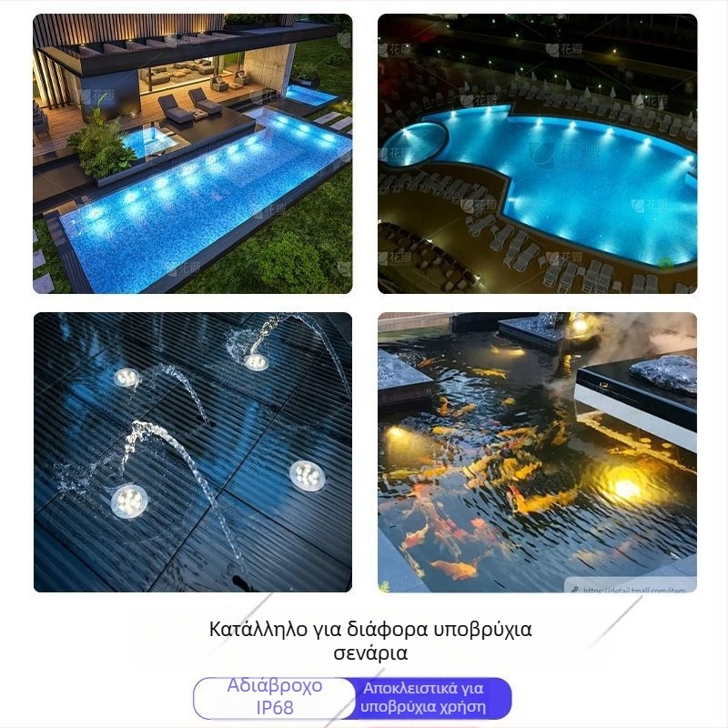 LED υπερλεπτό εξωτερικό υπόγειο φωτιστικό για πισίνες, IP68 εντοιχιζόμενος προβολέας τοίχου για υδάτινα τοπία